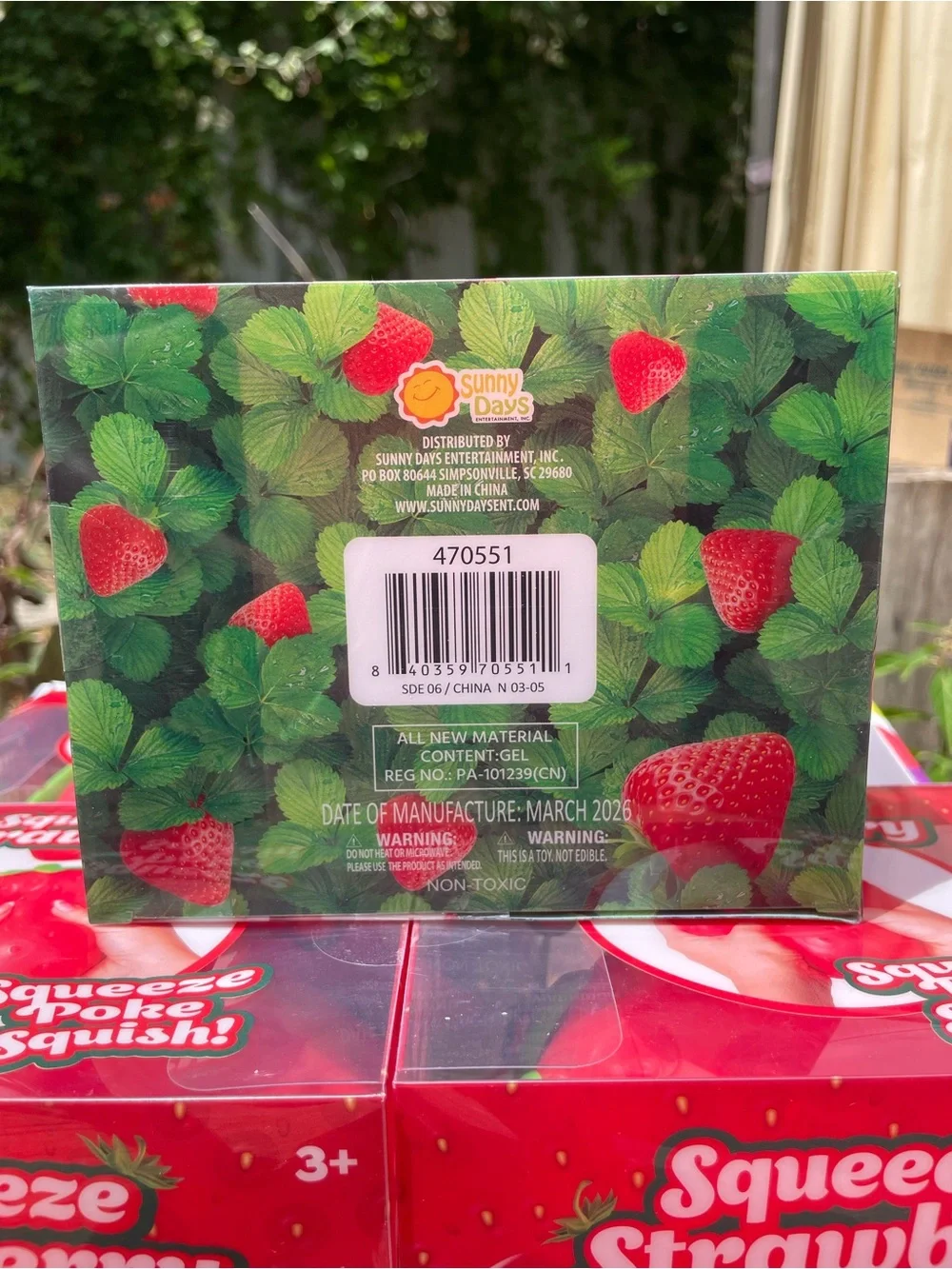 Sunny Days Jumbo Squeeze Strawberry Squishy Toy Stress Relief Sensory Fun RARE